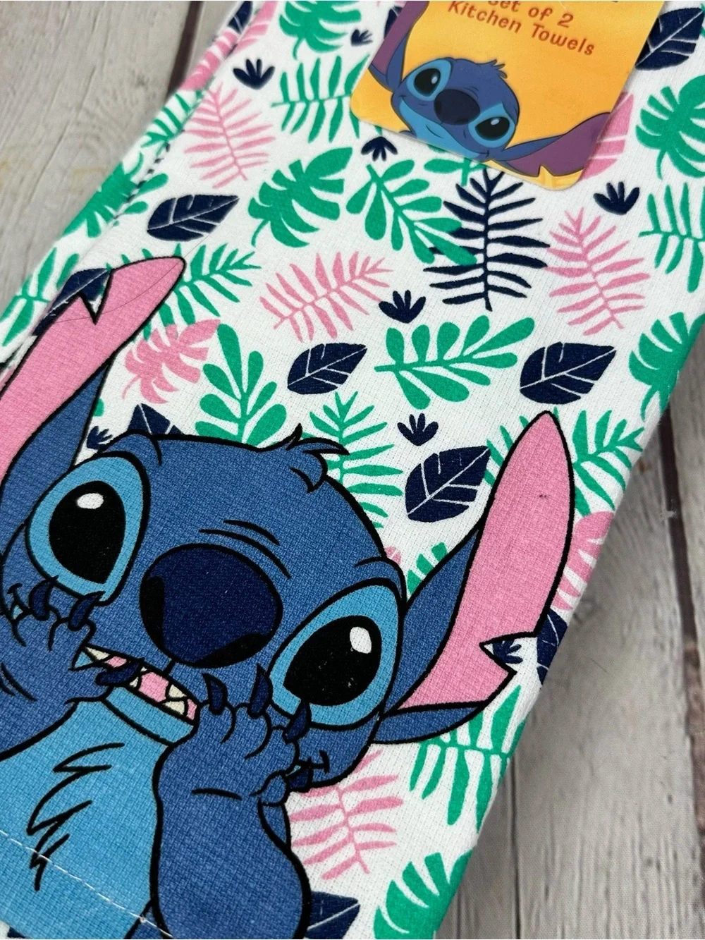 NWT Disney Stitch Kitchen Towels 100% cotton tropical island fandom kidcore